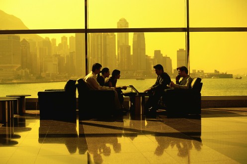 Businesspeople Meeting in Sitting Area